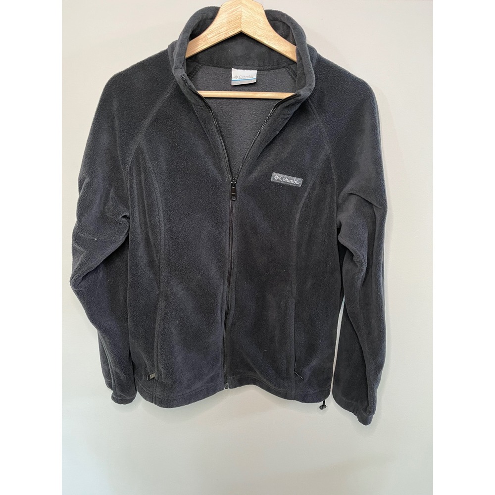 Columbia Benton Springs Fleece Jacket Womens Large Black Full Zip Soft Outdoor